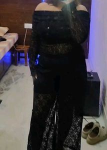 Black lace pants