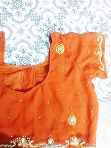 Embellished Red Saree