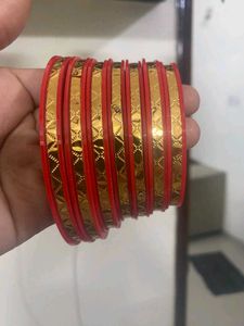 Red &amp; Gold Bangle Set rajputi dhalu se