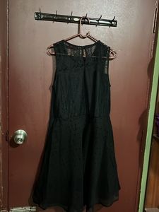 Black Lace & Polka Dot Dress