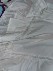 White Strapless Ruffle Dress