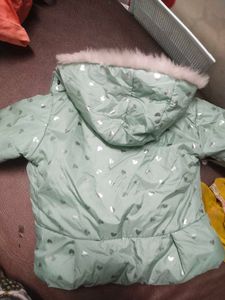 Green Jacket With Heart Shine Fur Cap
