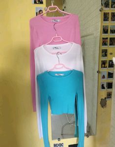 Branded Pink Ribbed Crop Top