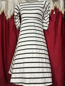 Striped Dress with Denim Shrug