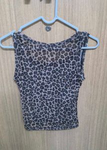 Sheer Leopard Print Tank Top