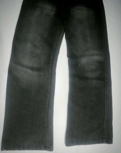 Ash black loose straight fit jeans