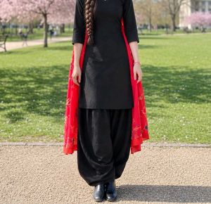 black salwar suit without dupatta