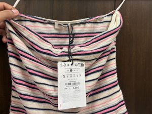 Striped Strapless Tube Top