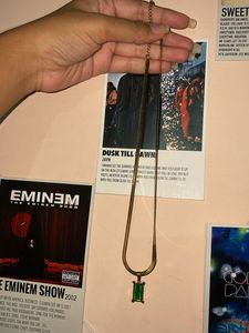 Emerald anti tarnish Pendant Necklace