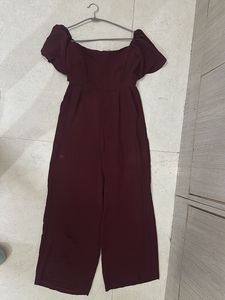Chic Maroon Off-Shoulder Jumpsuit