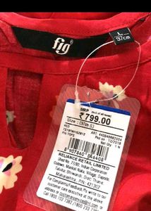Red Floral 3/4 Sleeve Tunic Top