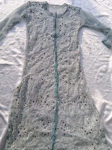 mirror work Chikankari Embroidered Kurta
