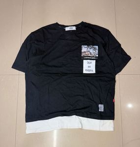 Men's Black Layered T-Shirt