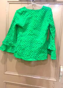 Bright Green Embroidered top