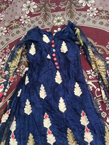 💙 Royal Navy Blue Embroidered Anarkali Dress