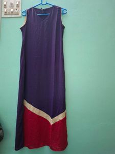 Stylish Purple Kurta with Red Hem