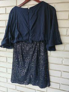 Navy Sequin Party Dress
