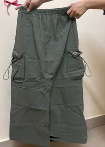 Olive Cargo Maxi Skirt