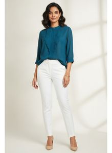Elegant Teal Blue Blouse