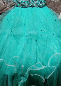 Elegant Turquoise Ethnic Gown