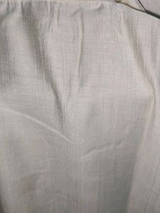 Elegant White Kurta with Blue Embellishments