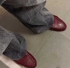 H&amp;M Burgundy Leather Loafers