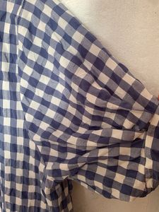 Blue Gingham Checkered Dress