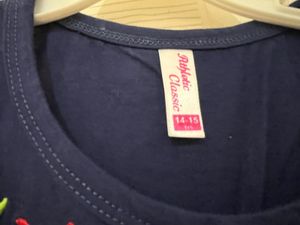 Twin Set Of Beautiful Embroidered Navy Blue Top