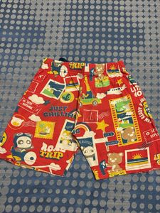 Cute Cartoon Travel Print Shorts Set