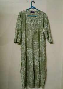 Green Printed Kurta