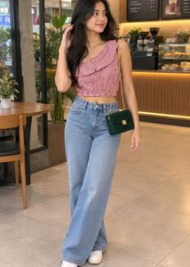 Off Shoulder Ruffle Crop Top