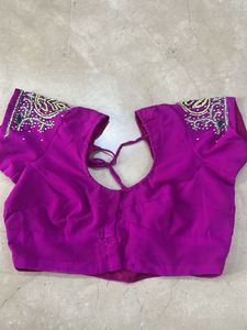 Magenta Embellished Saree Blouse