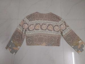 Vintage Floral Print Button-Up Cardigan