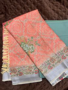 Beautiful Peach Floral Saree