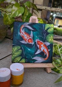 "KoiKoi Fish" : Mini Canvas Painting