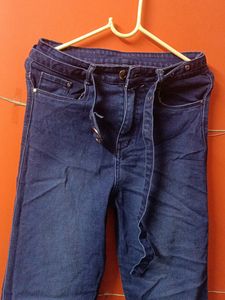 Dark Blue Wide Straight Leg Jeans