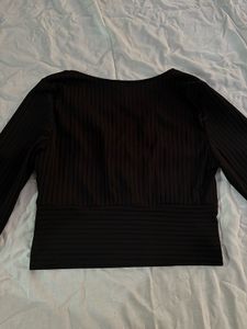 Urbanic Black V Neck Long Sleeve Top