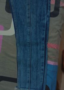 Blue Denim Jeans SIDE BUTTON