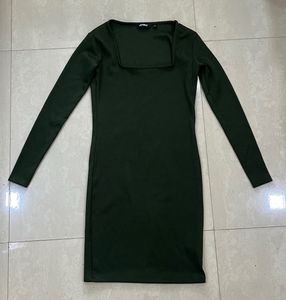 Olive Green Bodycon Mini Dress