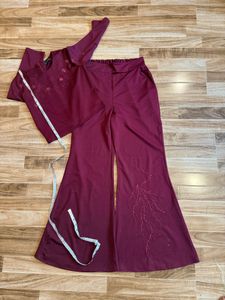 Maroon Embroidered Kurta Set