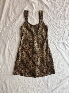 Vintage 1980s Cheetah Mini Dress