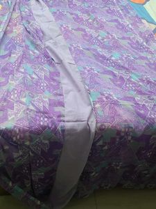 Purple Geometric Print Saree