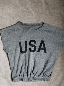 Grey Crop Top