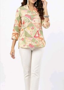 Chic Geometric Print Kurta