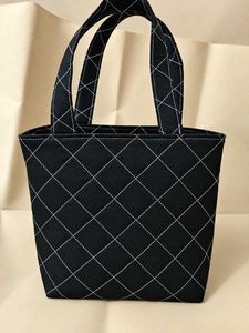Quilted Black Tote Bag