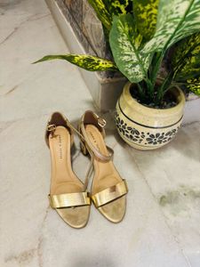 Gold Ankle Strap Heels
