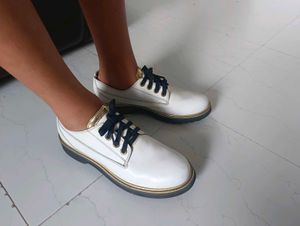Stylish White Lace-Up Shoes