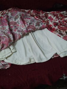 Boho Floral Print Midi Skirt