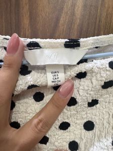 H&amp;M Textured Polka Dot Top