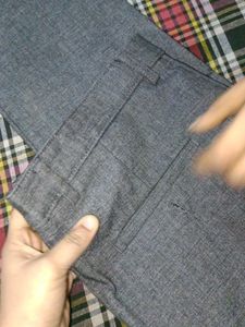 Stylish Men's Grey Textured Trousers